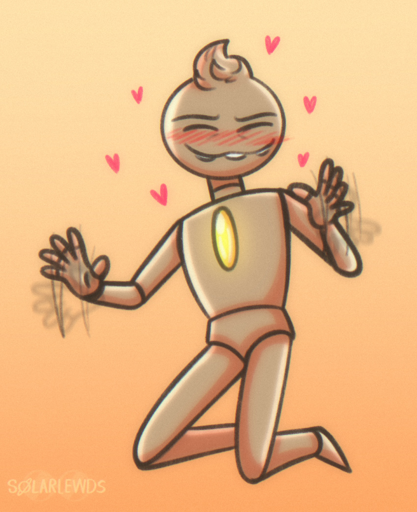 &lt;3 ambiguous_gender autistic billie_bust_up blush clothing digital_media_(artwork) handwear happy hi_res humanoid invalid_tag magic male nude null puppet simple_background smile solarlewds solo stimming wood wooden_body