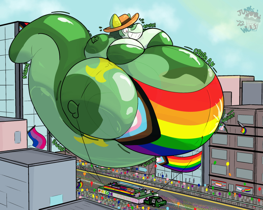 balloon balloon_support belly big_belly building close_to_bursting clothing dawnsjunk enormous flagpole generation_5_pokemon hat headgear headwear hi_res huge_belly immobile inflatable inflation inflation_fetish lgbt_pride motion_lines nintendo onomatopoeia parade_balloon parade_float pokemon pokemon_(species) pride_colors puncture rainbow_flag rainbow_pride_flag rainbow_symbol rubber serperior sound_effects text transgender_pride_colors truck_(vehicle) vehicle worried worried_face worried_look