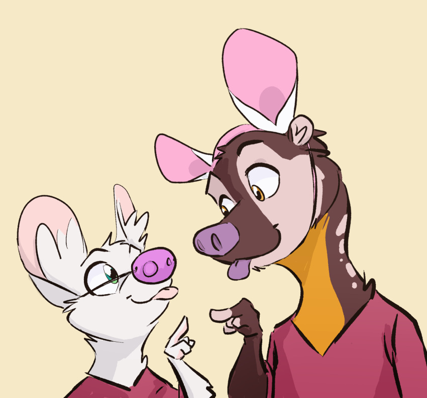 animancer blep coati coonix dipodid fake_ears fake_nose gulonine hi_res jerboa lookalikes luck_(animancer) mammal marten mustelid musteline procyonid rodent sibling_(lore) tongue tongue_out twins_(lore)