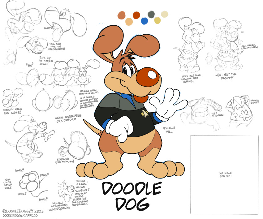 absurd_res beagle canid canine canis clothing domestic_dog doodledoggy gloves handwear hi_res hunting_dog mammal model_sheet scent_hound toony