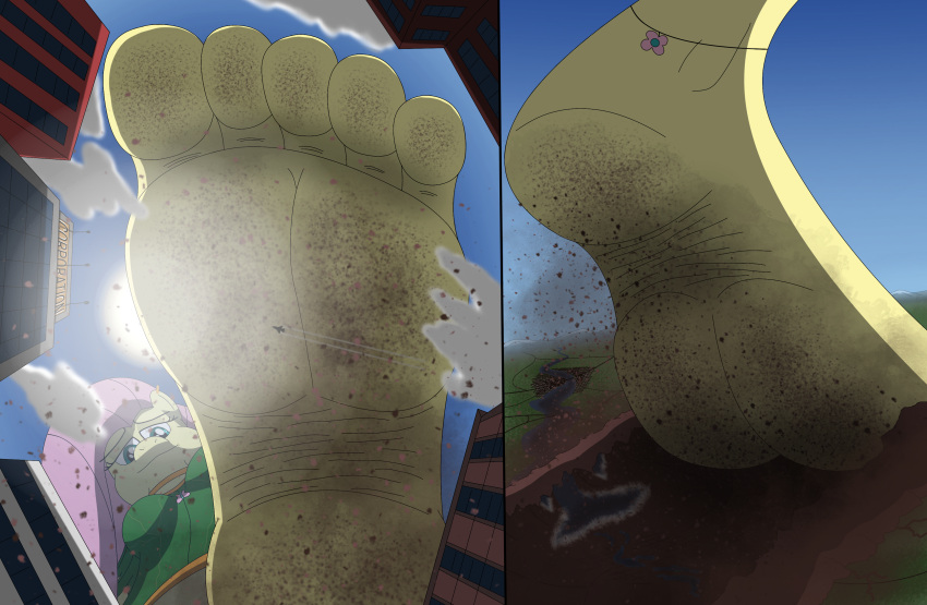 absurd_res anthro az12lol barefoot building city city_crushing city_destruction crush deity destruction dirty_feet equid equine feet female female/female fluttershy_(mlp) foot_crush foot_fetish foot_focus footprint friendship_is_magic fur hasbro hi_res hindpaw horse humanoid_feet landscape_dwarfing macro macro_focus mammal middle_eastern_mythology my_little_pony mythology nature pawpads paws pegasus plantigrade pony size_difference soles solo stepped_on stomping toes underfoot wings