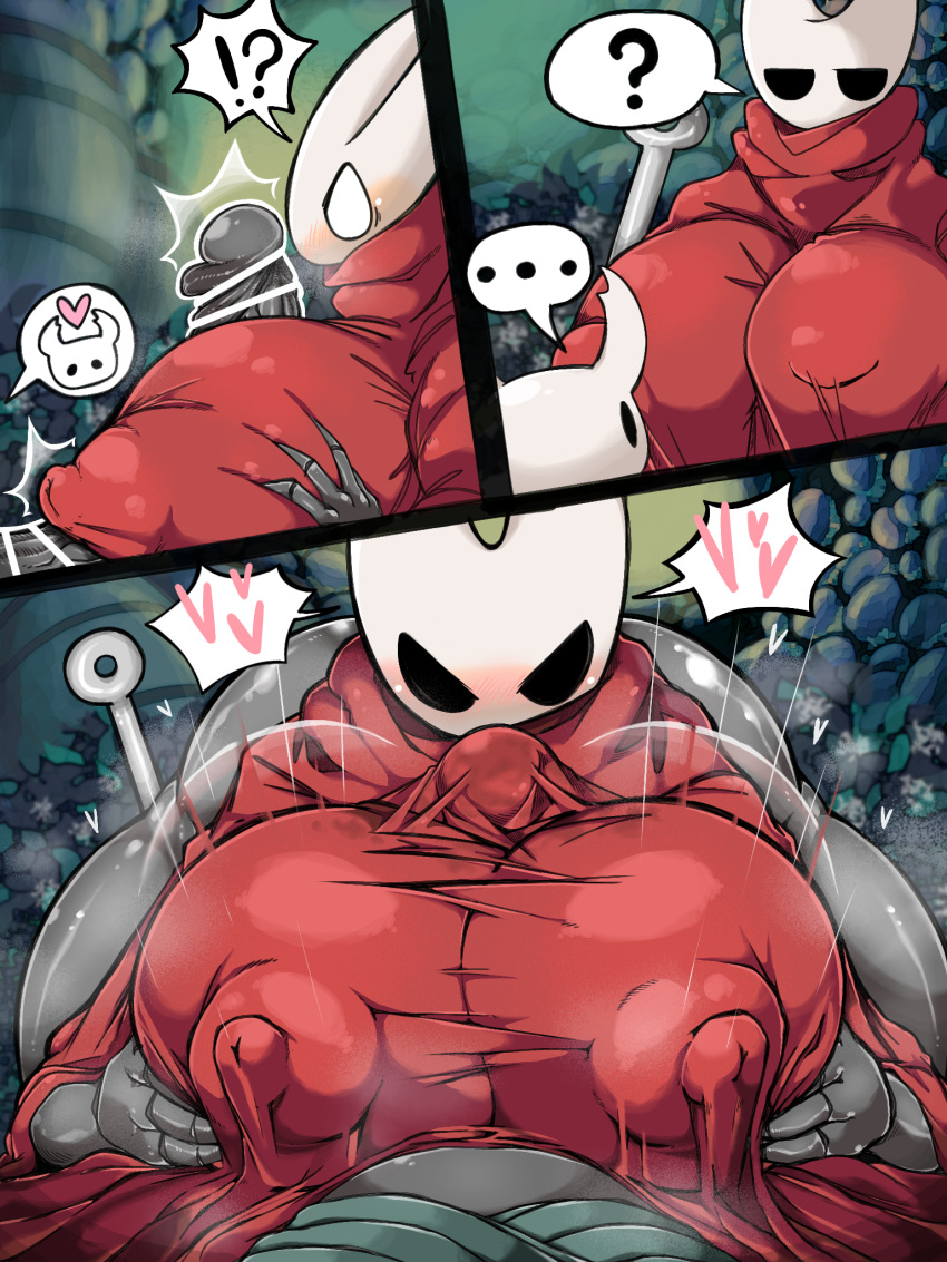 &lt;3 2023 angry_expression anthro areola_outline arthropod big_breasts big_butt big_penis black_body blush breast_play breasts butt cape clothed clothing detailed_background digital_media_(artwork) duo erect_nipples erection female genitals hi_res hollow_knight hornet_(hollow_knight) huge_breasts huge_butt huge_penis huge_thighs incest_(lore) insect male male/female nipple_outline nipples osakana2gou penis red_cape sex speech_bubble team_cherry the_knight_(hollow_knight) thick_thighs titfuck vessel_(species) white_head wide_hips
