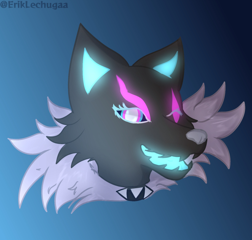 anthro black_body black_fur blue_tongue epic_games eriklechugaa female fortnite fur hi_res highwire_(fortnite) icon looking_at_viewer open_mouth pack_leader_highwire tongue
