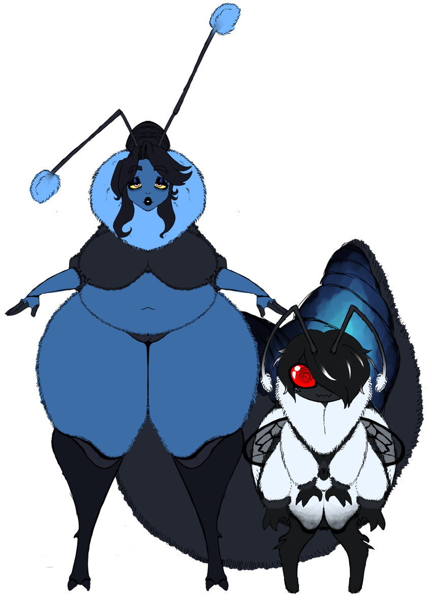 absurd_res anthro arthropod balls bee big_breasts breasts digital_media_(artwork) duo fan_character female genitals hannerr hi_res hymenopteran insect male male/female mature_female nude penis pussy queen_bee size_difference wings