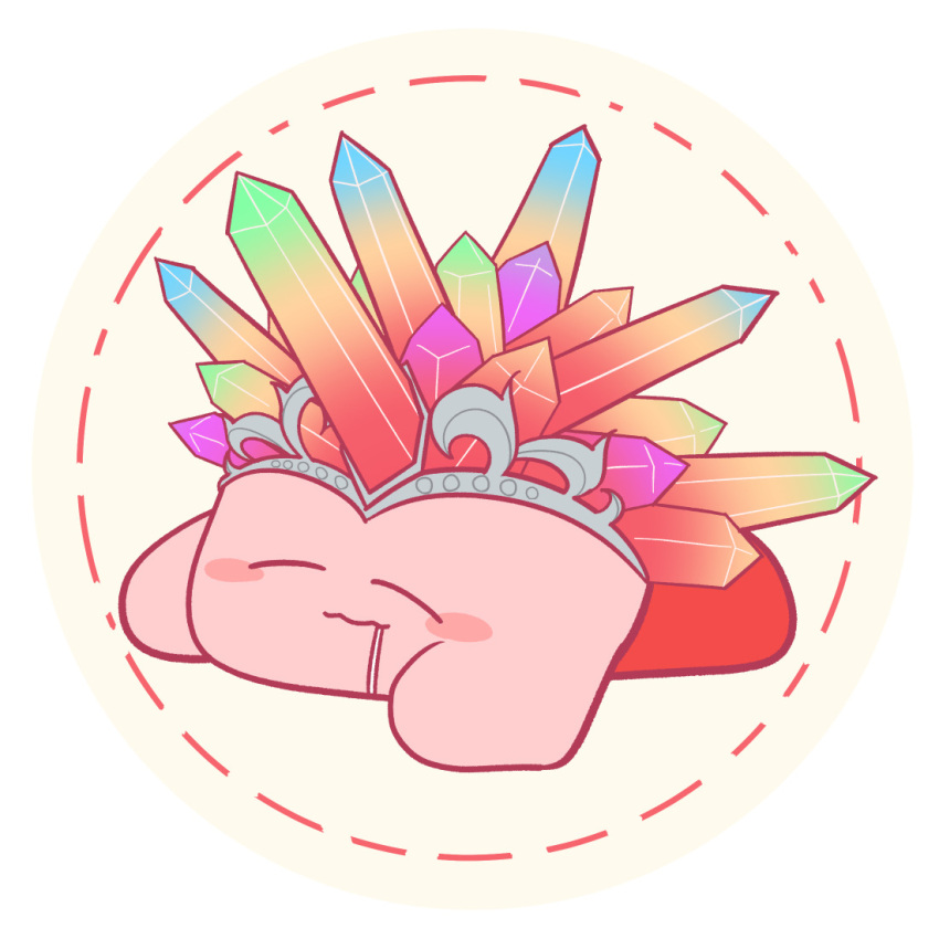 0o-kamenozoki-o0 closed_eyes closed_mouth commentary_request copy_ability crystal_needle_kirby drooling kirby kirby_(series) kirby_and_the_forgotten_land needle_kirby sleeping tumblr_username white_background