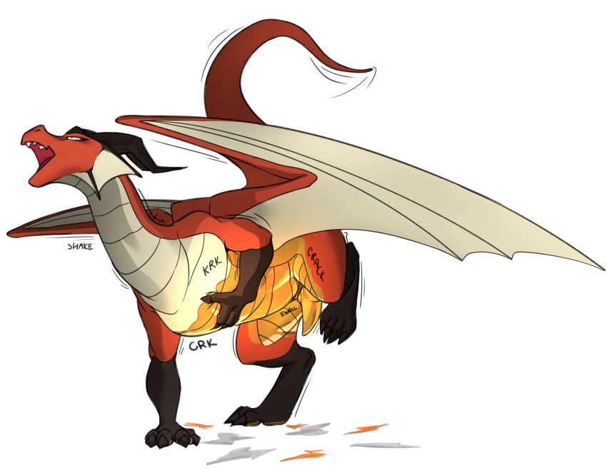 absurd_res alpha_channel anthro_to_feral beefrequency clothing dragon gold hi_res horn petrification raibiash tail tongue torn_clothing transformation wings