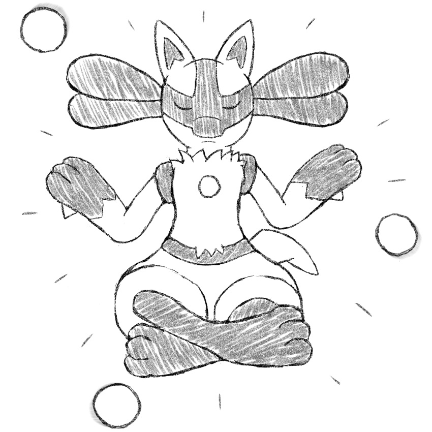 3_fingers 3_toes absurd_res anthro feet fingers generation_4_pokemon hi_res lucario meditating nintendo pokemon pokemon_(species) sfw toes