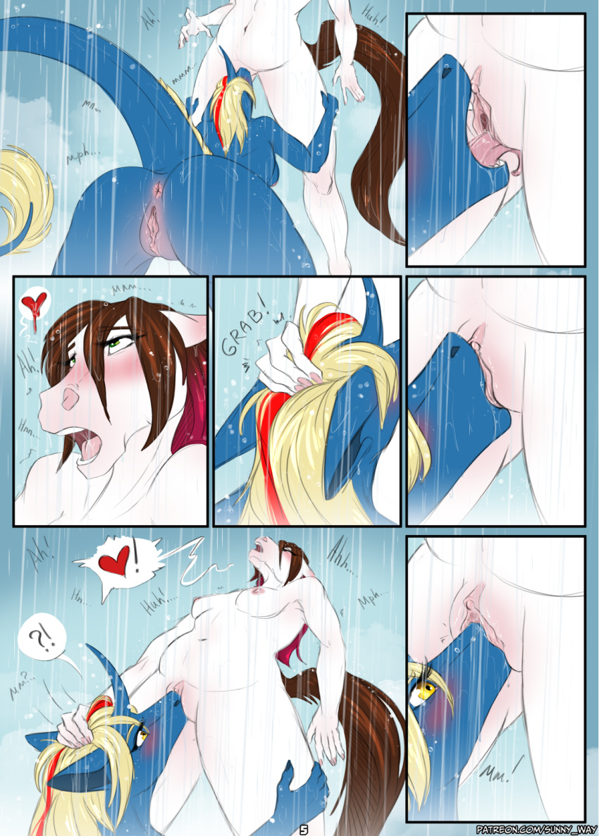 &lt;3 alirfesta_felastis anthro anus bodily_fluids breasts chubby_female comic cute_expression dessert digital_media_(artwork) duo equi equid equine equis_universe exclusive female female/female food genital_fluids genitals hi_res horse ki'rinaes kissing mammal muscular muscular_female nipples nude pussy pussy_juice selfie shower sunny_vacation sunny_way sunny_way_(character)