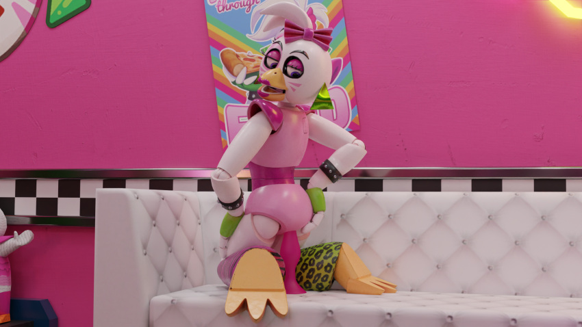 3_toes animatronic anonymous_artist anthro clothed clothing dildo dildo_in_pussy dildo_insertion dildo_sitting ear_piercing ear_ring feet female five_nights_at_freddy's five_nights_at_freddy's:_security_breach foxofnightmares furniture glamrock_chica_(fnaf) half-closed_eyes hand_on_butt hand_on_leg hand_on_thigh hi_res humanoid inside kneeling kneeling_over_dildo looking_at_butt looking_at_object looking_at_self machine narrowed_eyes penetration piercing pinata pink_wall poster ring_piercing robot robot_humanoid scottgames sex_toy sex_toy_in_pussy sex_toy_insertion sofa solo steel_wool_studios toes vaginal vaginal_penetration white_body