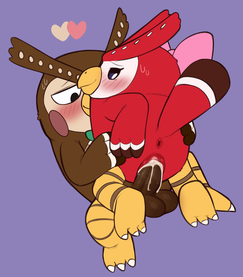 &lt;3 absurd_res animal_crossing anthro anus avian balls bird blathers_(animal_crossing) blush bodily_fluids brother brother_and_sister celeste_(animal_crossing) cowgirl_position cum cum_inside duo female from_front_position genital_fluids genitals hi_res incest_(lore) male male/female nintendo on_bottom on_top owl penetration penile penile_penetration penis porldraws pussy sex sibling sister sweat talons vaginal vaginal_penetration