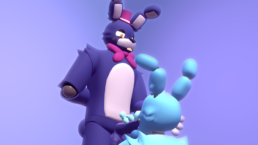 anthro bonnie_(fnaf) fan_character five_nights_at_freddy's genitals hi_res male male/male penis richardbunbon scottgames sex solo sucking