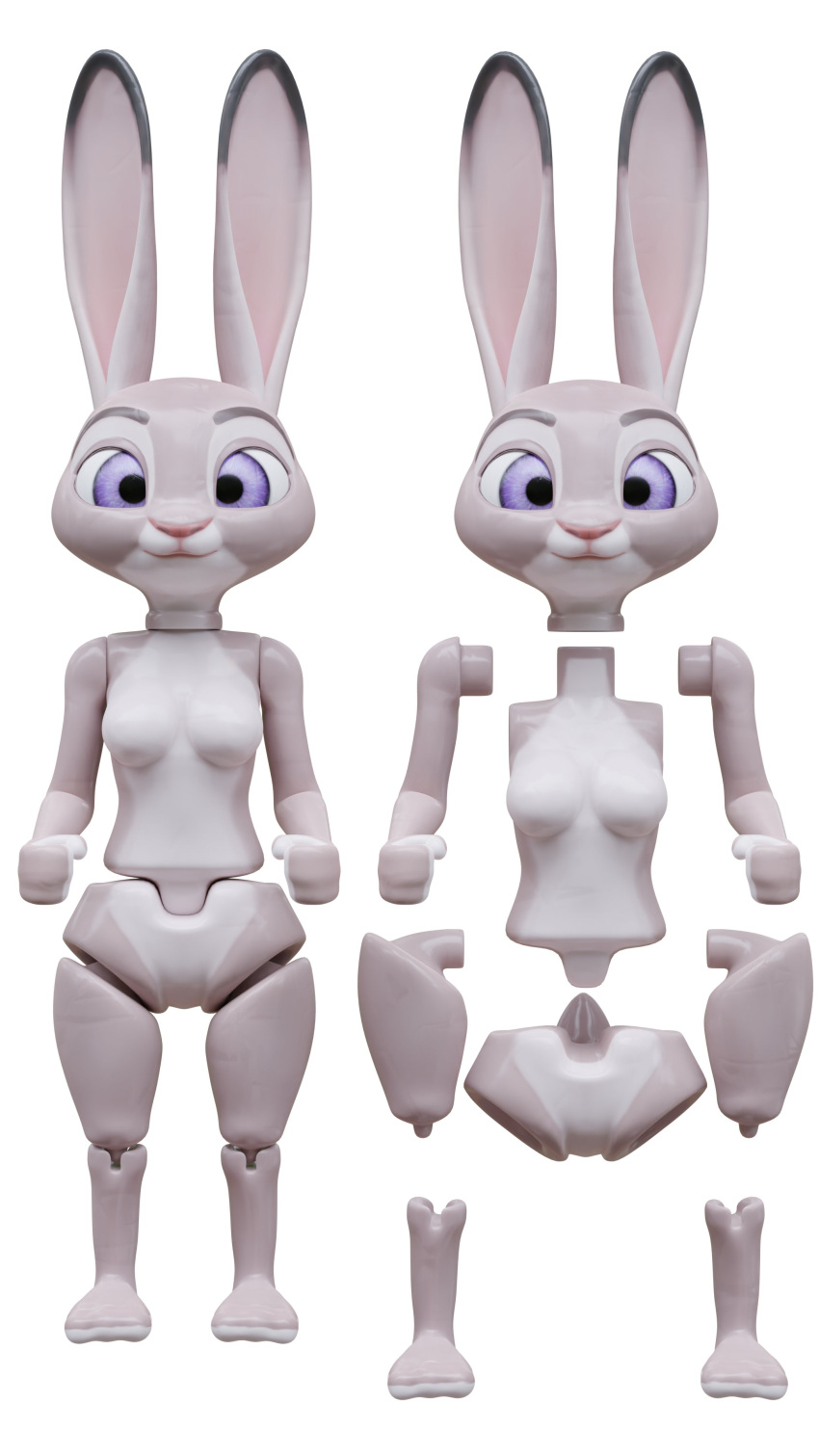 absurd_res anthro comorito disney female figurine hi_res inanimate_transformation judy_hopps lagomorph leporid mammal rabbit solo transformation zootopia