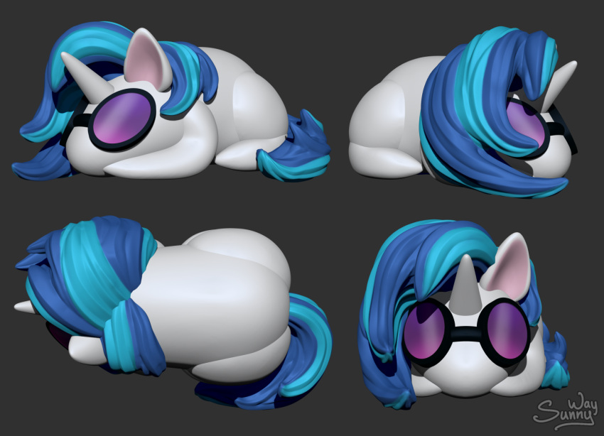 buns chibi digital_media_(artwork) equid equine female feral friendship_is_magic hair hair_bun hasbro horse mammal my_little_pony pony smile solo sunny_way unicron vinyl_scratch_(mlp) zbrush