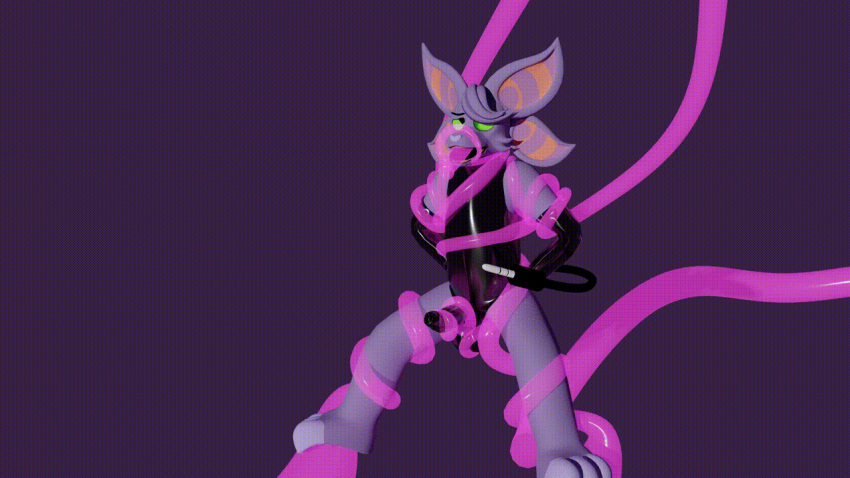 anal animated anthro auxel forced forced_anal forced_oral latex looking_pleasured male nebby_(artist) oral sex solo tentacles