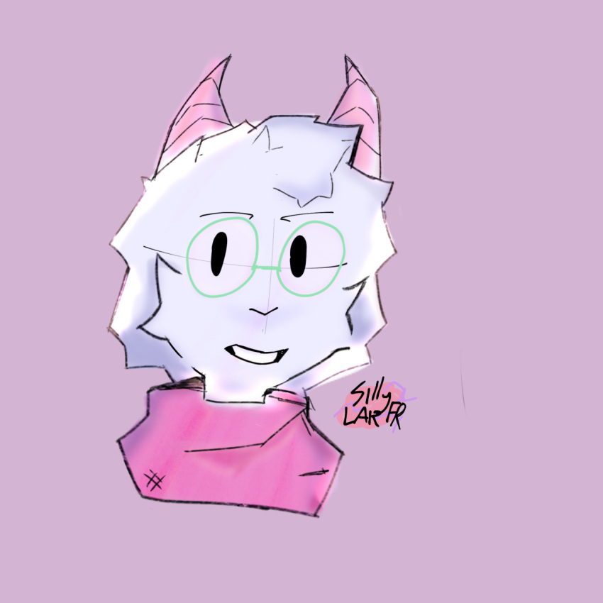 1:1 anthro bovid caprine darkner deltarune different_artstyle eyebrows eyewear facial_markings fluffy glasses goat head_markings hi_res horn horned_humanoid humanoid light lighting male male/male mammal markings outline pink_horn ralsei rendered scarf sillylar simple_coloring simple_eyes simple_face sketch snout snout_markings solo solo_focus solo_in_panel teeth teeth_showing undertale_(series) watermark