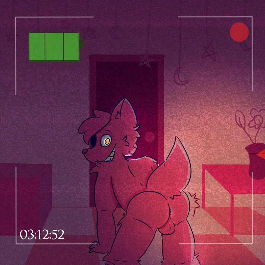 1:1 alexboom11 anthro anus butt camera_view canid canine five_nights_at_freddy's fox foxy_(fnaf) hi_res male mammal red_body scottgames solo