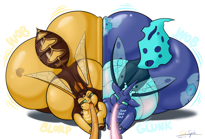 absurd_res arthropod ass_to_ass bee_berry belly belly_squish belly_to_belly big_belly big_butt both_cutie_marks butt butt_squish cdrspark changeling duo eating_contest equid equine fan_character feeding_tube female female/female feral food friendship_is_magic hasbro hi_res honey_(food) horse huge_belly huge_butt hymenopteran hyper hyper_belly hyper_butt insect insect_wings mammal medical_instrument morbidly_obese morbidly_obese_female my_little_pony obese obese_female overweight overweight_female pony scientific_instrument sektiss squish wasp wings