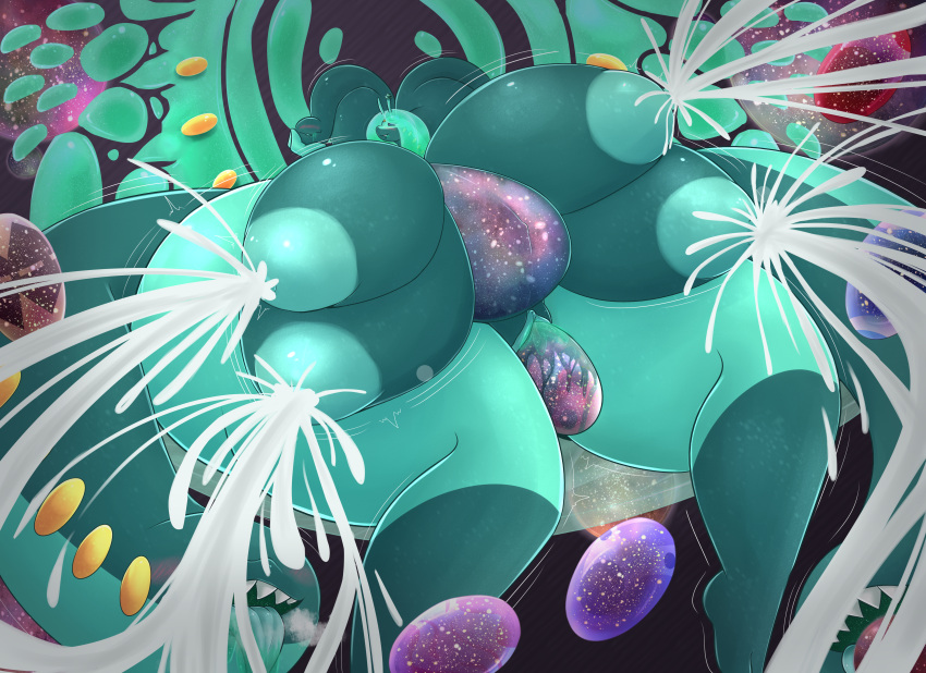 absurd_res anthro big_breasts big_butt bodily_fluids breast_expansion breast_growth breasts butt butt_expansion clothing egg expansion female generation_6_pokemon genitals goo_hair goodra green_hair growth hair hi_res huge_breasts huge_butt hyper hyper_breasts hyper_butt lactating larger_female macro macro_focus multi_breast multi_breast_growth multiverse nintendo nipples overweight overweight_anthro overweight_female oviposition pokemon pokemon_(species) pseudo_hair pussy reygunpocket_(artist) size_difference slime solo tail tail_mouth thick_thighs transformation transformation_through_vore universe unusual_anatomy unusual_tail vore wardrobe_malfunction