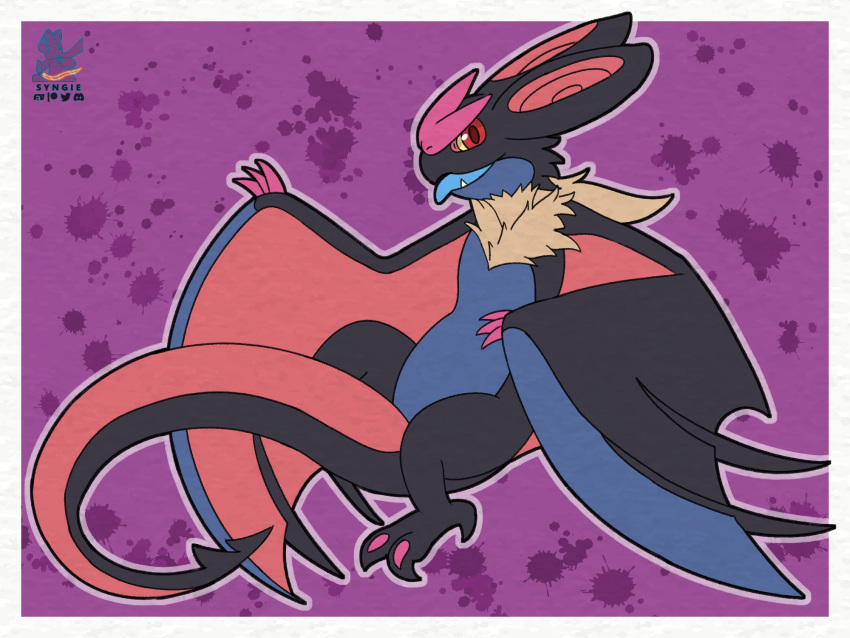 2023 generation_6_pokemon hi_res nintendo noivern pokemon pokemon_(species) solo syngie