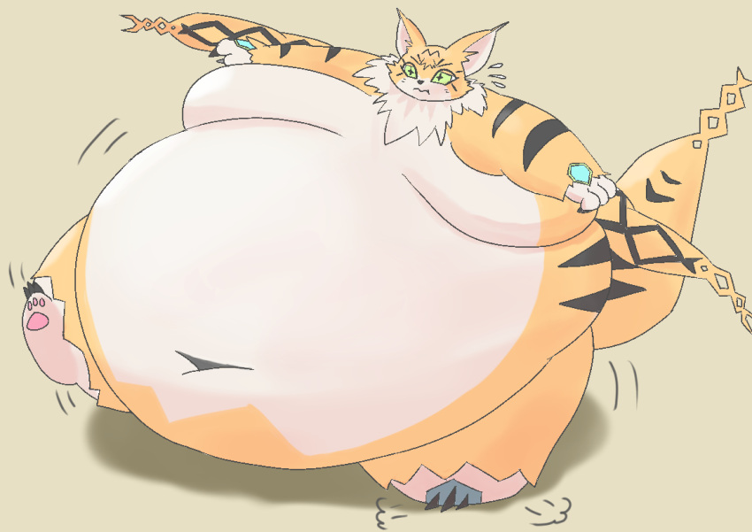 bandai_namco belly big_(disambiguation) digimon digimon_(species) kazutti meicoomon overweight weight_gain