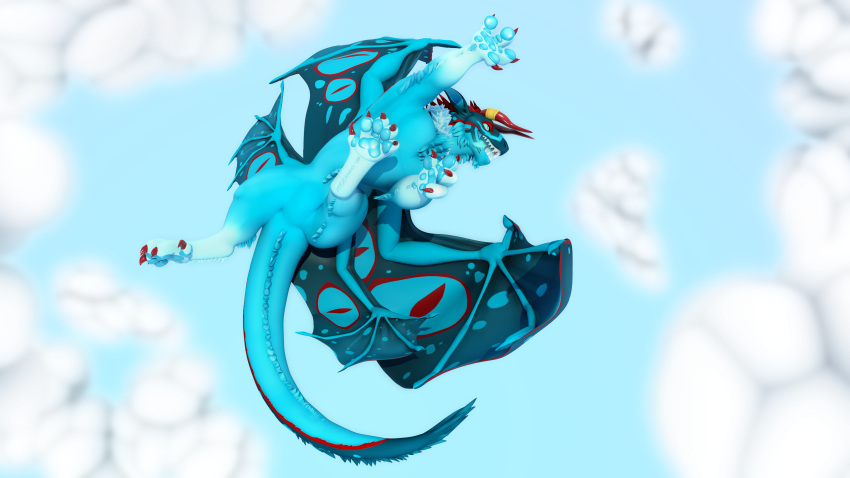 3d_(artwork) absurd_res cloud digital_media_(artwork) felkin flying haloren hi_res wings zairiza