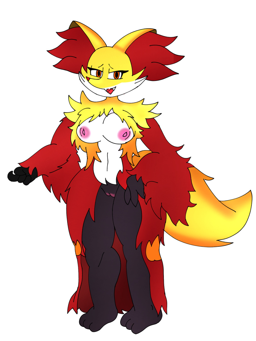 a animal_humanoid anthro breasts canid canid_humanoid canine canine_humanoid delphox female fox_humanoid generation_6_pokemon genitals hi_res humanoid mammal mammal_humanoid nintendo nude pokemon pokemon_(species) pussy solo