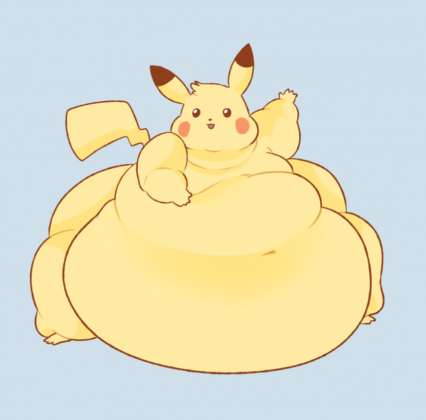 belly big_belly big_butt butt feral generation_1_pokemon hi_res huge_butt huge_thighs hyper hyper_belly hyper_butt hyper_thighs male morbidly_obese morbidly_obese_feral morbidly_obese_male navel nintendo obese obese_feral obese_male open_mouth overweight overweight_feral overweight_male pikachu pokemon pokemon_(species) pompuffy_(artist) simple_background simple_eyes smile solo tail thick_thighs yellow_body