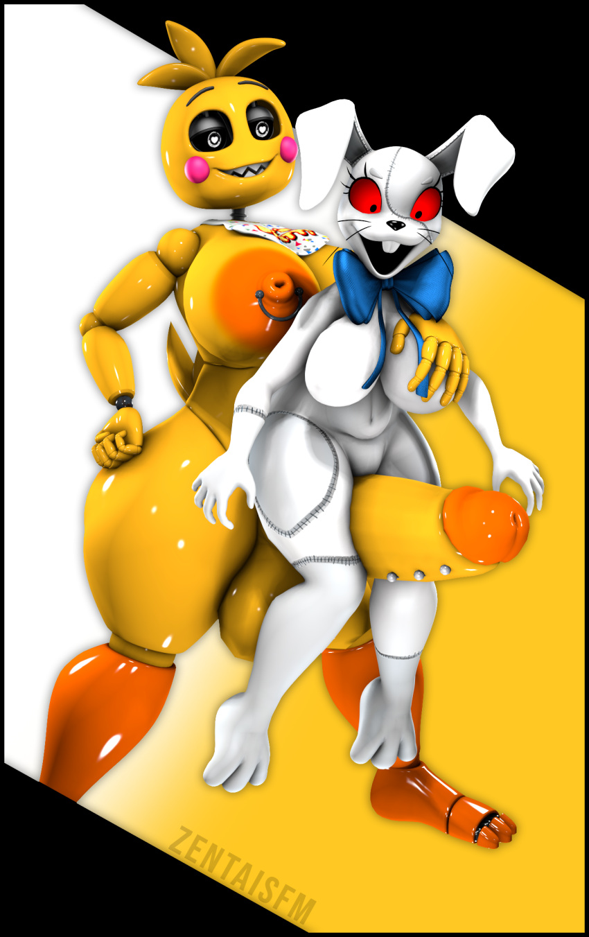 &lt;3 &lt;3_eyes 2022 3_toes 3d_(artwork) 5_fingers animatronic anthro areola avian balls big_balls big_breasts big_penis bird blush blush_stickers bow_tie breasts buckteeth chicken digital_media_(artwork) duo feet female fingers five_nights_at_freddy's five_nights_at_freddy's_2 galliform gallus_(genus) genital_piercing genitals glistening glistening_body hand_on_breast hi_res human humanoid_genitalia humanoid_penis lagomorph leporid lovetaste_chica machine mammal nipple_piercing nipple_ring nipples orange_areola orange_body orange_nipples penis penis_piercing phasianid piercing rabbit red_eyes ring_piercing robot scottgames sitting_on_penis stitch_(sewing) teeth toes toy_chica_(fnaf) vanny_(fnaf) whiskers white_body yellow_body zentaisfm