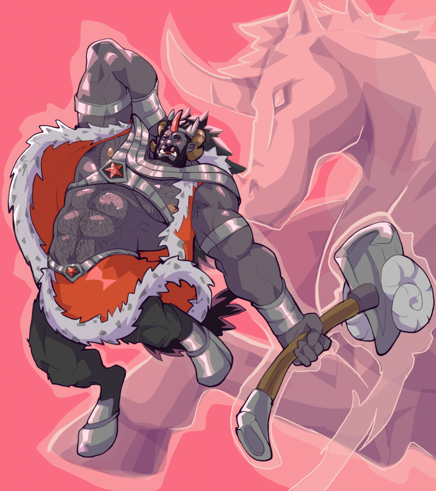 hi_res humanoid magical_boy male mighty_princes muscular orc orctober rickleone satyr