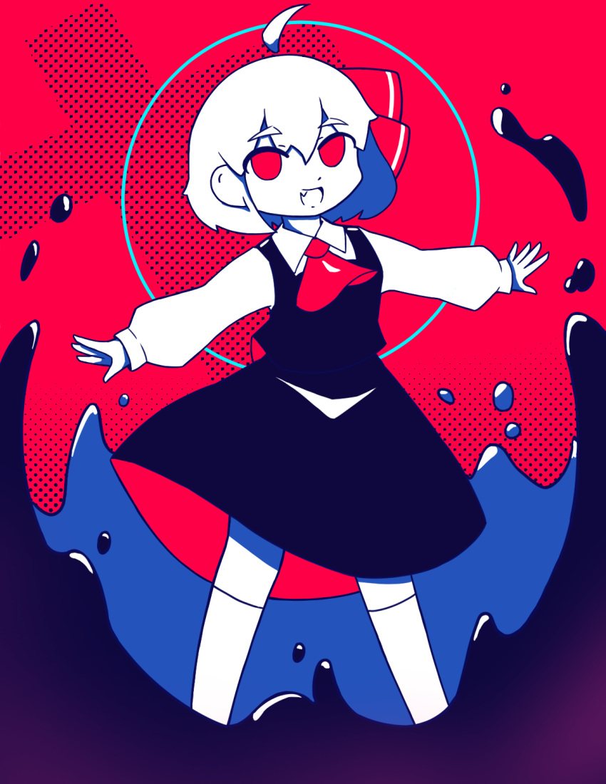 :d ataw_spkay darkness highres red_background red_eyes rumia smile spot_color touhou