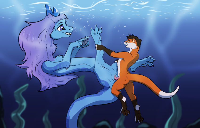 anthro blue_body canid canine disney dragon duo eastern_dragon female female_penetrated fox genitals hair hi_res larger_female larger_penetrated leg_grab male male/female male_penetrating male_penetrating_female mammal open_mouth orange_body penetration penile penile_penetration penis penis_in_pussy purple_eyes purple_hair pussy raya_and_the_last_dragon sex sisu_(ratld) size_difference smaller_male underwater vaginal vaginal_penetration water werefox_(character) yellow_body zafara_(artist)