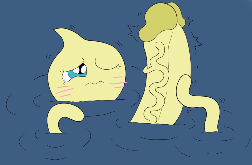 big_penis blush cephalopod erection genitals gigaboy huge_penis hyper hyper_genitalia hyper_penis male marine mollusk one_eye_closed onionsan partially_submerged penis solo tentacles undertale_(series) wolfindex yellow_body