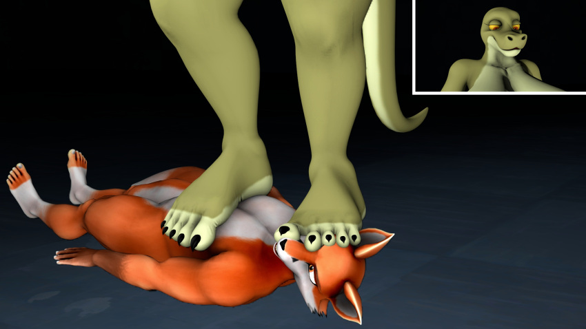 3d_(artwork) 5_toes alexreindeer anthro anthro_on_anthro barefoot big_girl canid canine claws curvy_figure digital_media_(artwork) dominant dominant_female domination/submission duo feet female floor foot_domination foot_fetish foot_on_chest foot_on_face foot_on_head fox heavy hi_res humanoid_feet lizard looking_down male male/female mammal margret_stalizburg on_the_floor overweight plantigrade red_eyes reptile scalie size_difference smug snake source_filmmaker standing_on_another step_pose stepped_on stepping_on_chest stepping_on_face stepping_on_head stomping submissive submissive_anthro submissive_male toe_claws toe_curl toes trampling under_feet underfoot warfaremachine zp92