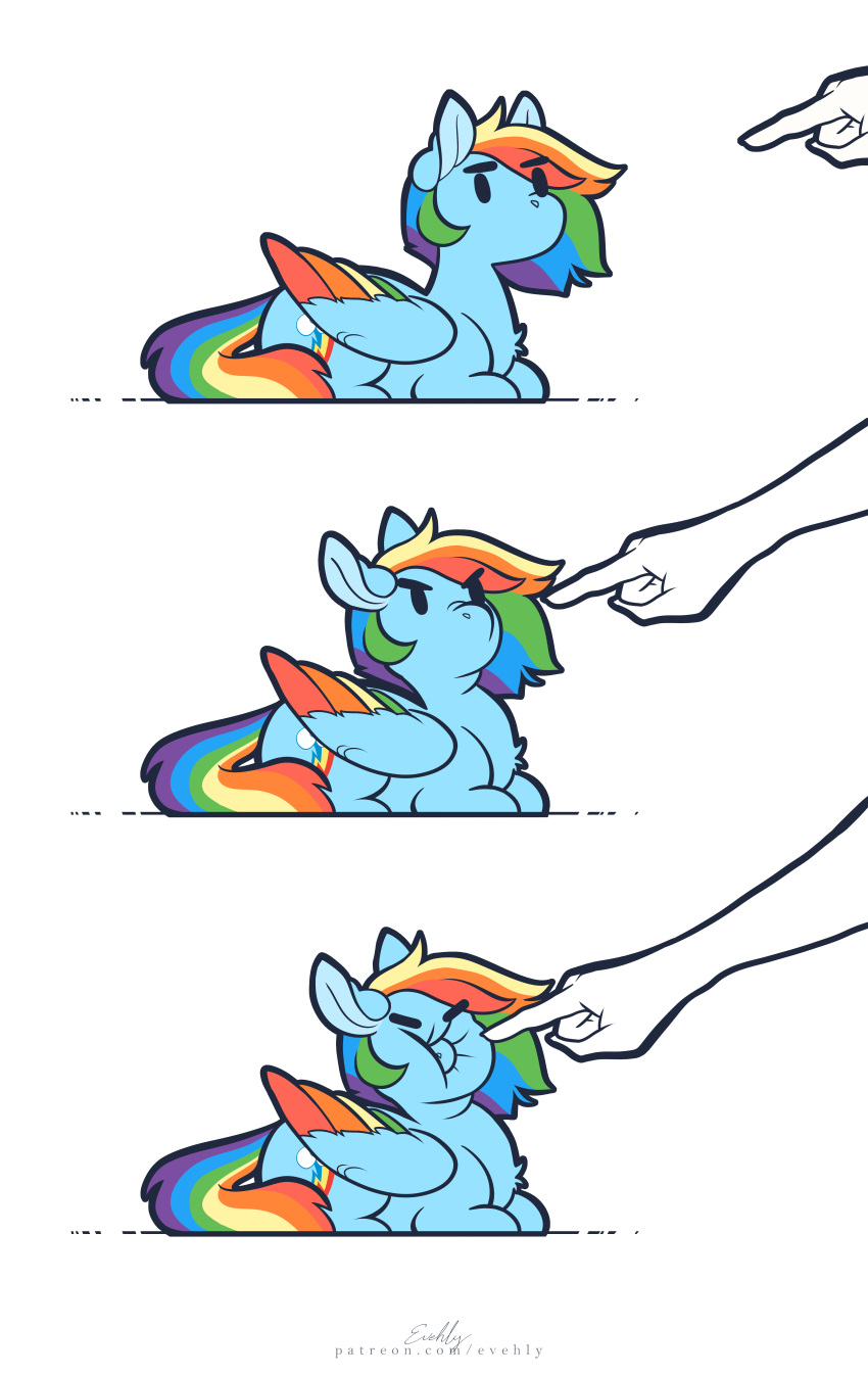 absurd_res attempted_boop attempted_nose_boop comic equid equine evehly friendship_is_magic hair hasbro hi_res mammal multicolored_hair multicolored_tail my_little_pony pegasus ponyloaf rainbow_dash_(mlp) rainbow_hair rainbow_tail rainbow_wings scrunchy_face tail unimpressed wings