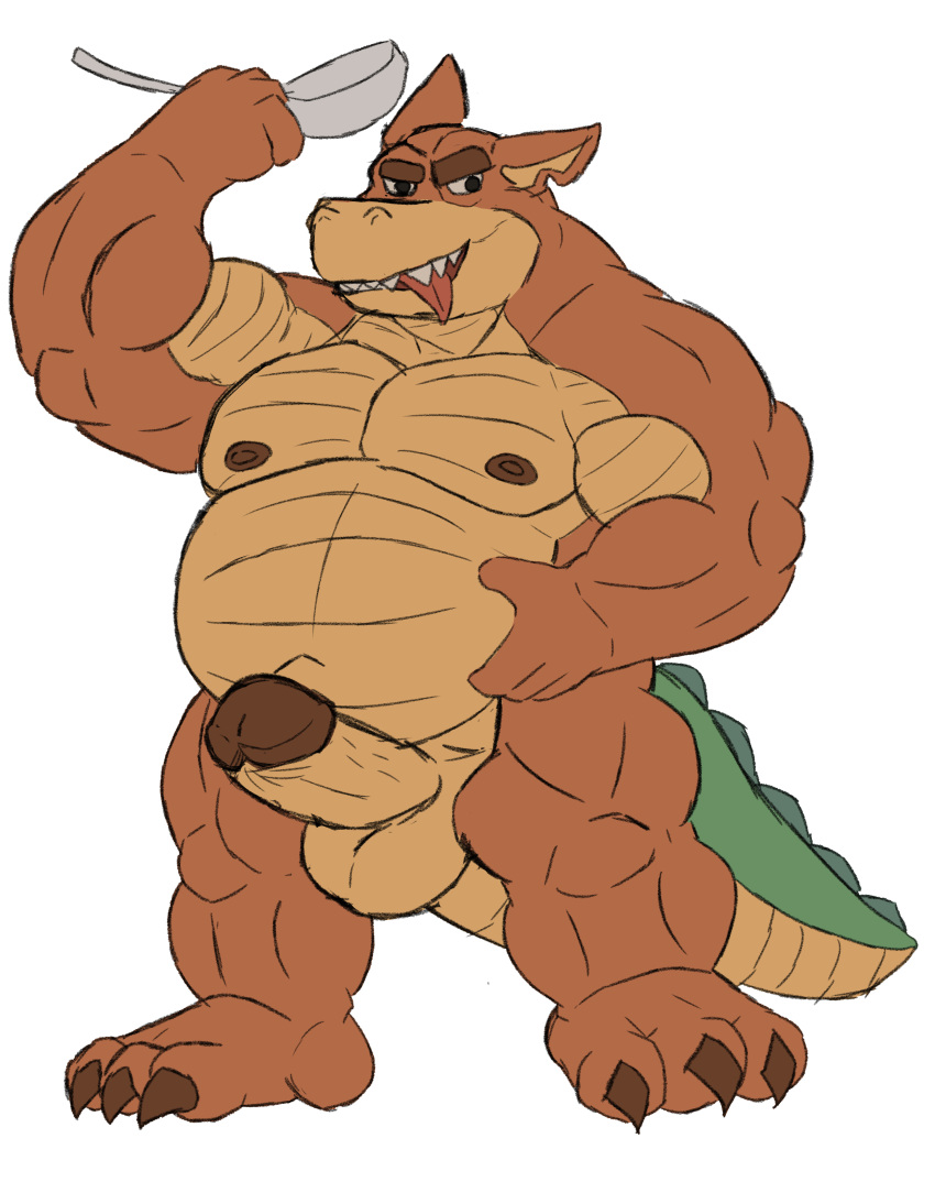 absurd_res activision alligator alligatorid amideo anthro balls barazoku belly biceps big_belly big_muscles bulge canid canine canis clothed clothing crash_bandicoot_(series) crocodile crocodilian crocodylid digital_media_(artwork) dingo dingodile erection flexing genitals hand_on_stomach hi_res holding_belly hybrid looking_at_viewer male mammal mature_male moobs musclegut muscular muscular_anthro muscular_male nipples nude open_mouth overweight overweight_anthro overweight_male paws pecs penis pouring reptile scalie simple_background slightly_chubby solo tail tongue underwear