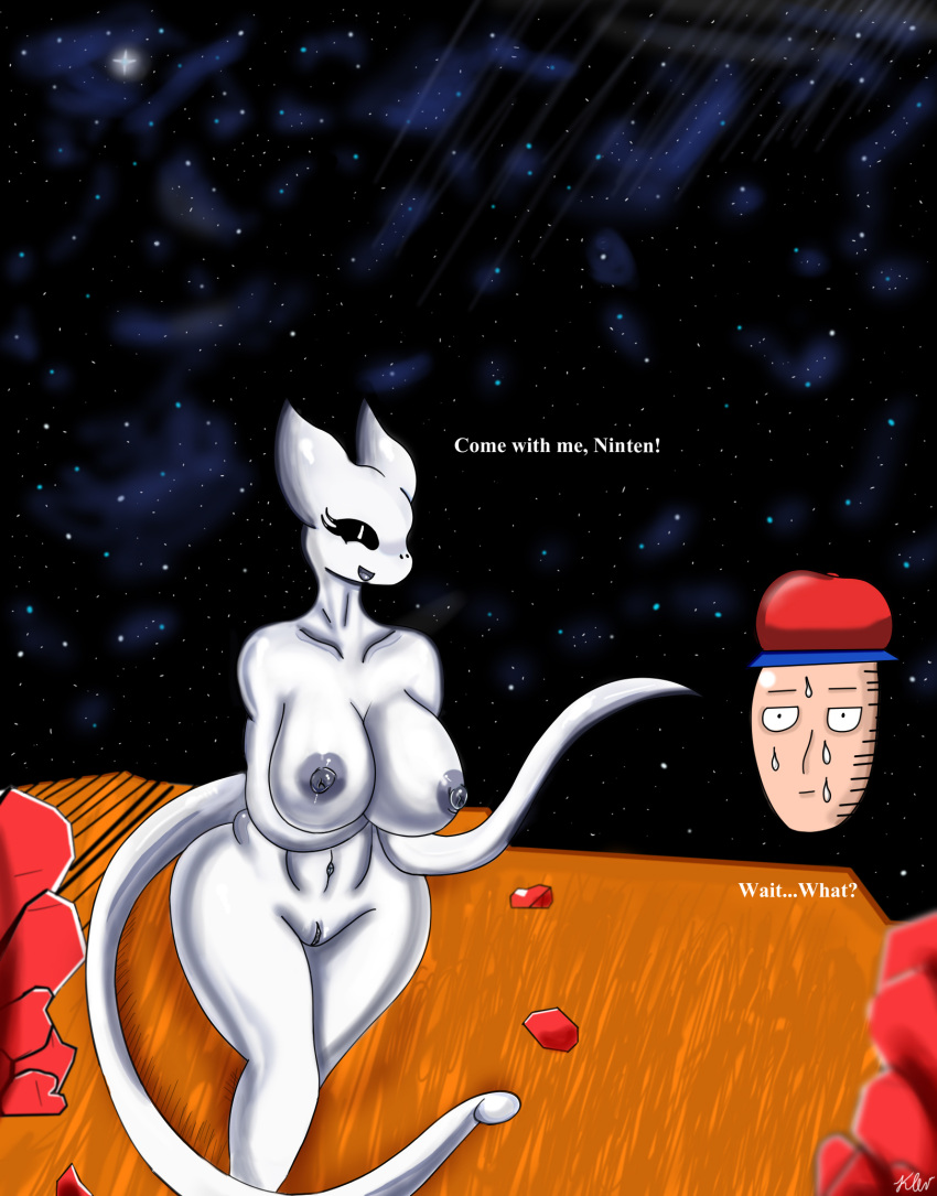 alien alien_humanoid anthro areola big_areola big_breasts big_nipples black_sclera breasts butt crossgender drkles earthbound_(series) female gender_transformation genitals giygas hi_res humanoid male male/female nintendo nipples not_furry pussy smile transformation white_body