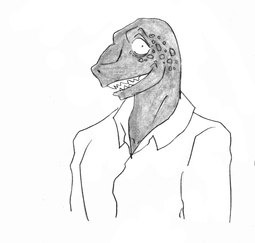 absurd_res anthro beastars efradraws forked_tongue gosha_(beastars) grandparent_(lore) green_body green_skin hi_res komodo_dragon lizard male mature_male monitor_lizard pupils reptile scales scalie simple_background small_pupils smile solo tongue traditional_media_(artwork) white_background wrinkles