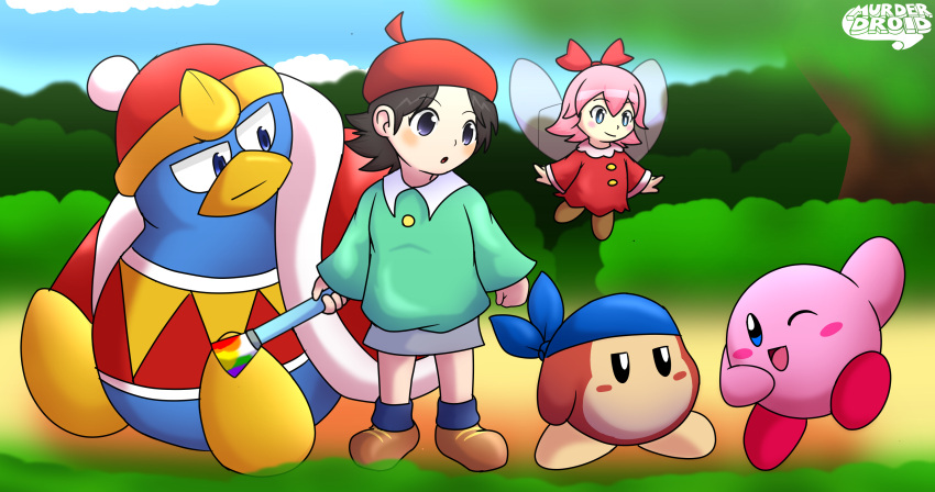 adeleine_(kirby) anthro bandana_waddle_dee duo female feral group hi_res humanoid king_dedede kirby kirby_(series) kirby_64:_the_crystal_shards male male/female male/male murderdroid_(artist) nintendo ribbon_(kirby) solo trio