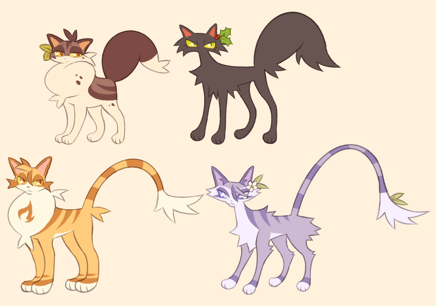 ambiguous_gender blue_body blue_fur brown_body brown_fur dark_body dark_fur domestic_cat felid feline felis female feral fur group hi_res hollyleaf_(warriors) jayfeather_(warriors) labbit1337 leafpool_(warriors) lionblaze_(warriors) male mammal model_sheet neck_tuft orange_body orange_fur simple_background tan_background tan_body tan_fur tuft warriors_(cats)