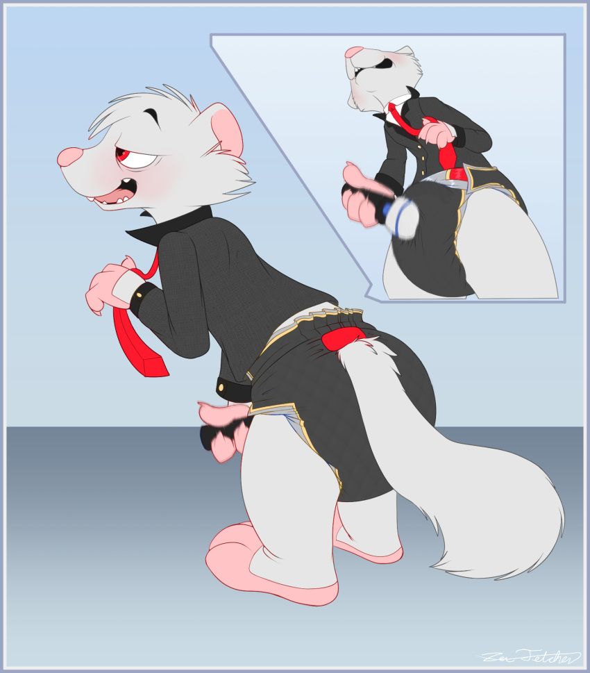 anthro clothed clothing diaper diaper_fetish domestic_ferret hi_res luthor male mammal masturbation mustelid musteline sex_toy solo true_musteline vibrator wand_vibrator wearing_diaper weasel zenfetcher