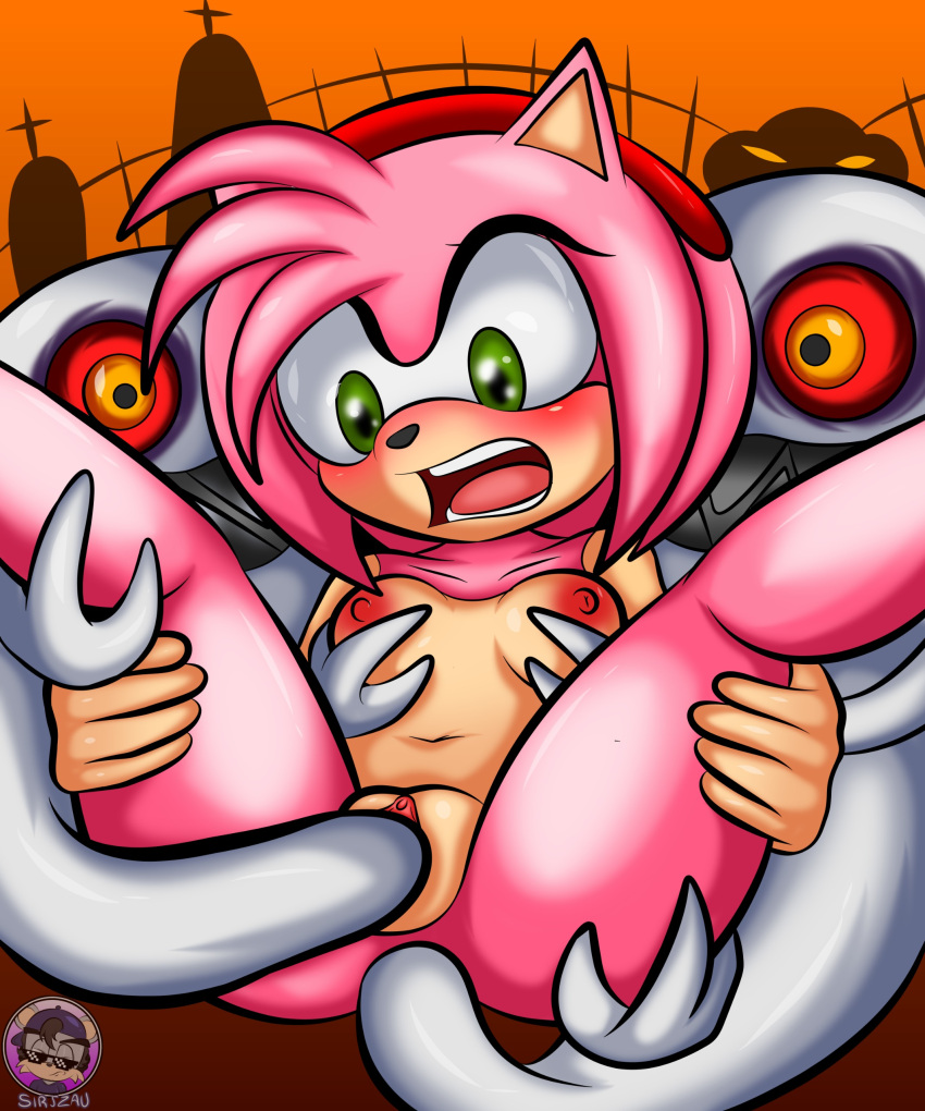 absurd_res accessory amy_rose anal anal_penetration anthro boo_(sonic) breast_grab breasts disembodied_hand double_penetration eulipotyphlan female fur ghost ghost_hands ghost_sex ghost_tail green_eyes group hair hair_accessory hand_on_breast hedgehog hi_res looking_down male male/female mammal nipples open_mouth penetration pink_body pink_fur pink_hair red_eyes sega sharp_teeth sirjzau sonic_the_hedgehog_(series) spirit spread_legs spreading teeth tongue trio vaginal vaginal_penetration