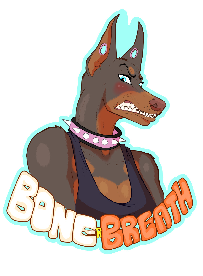 absurd_res aromatic_hyena canid canine canis dobermann domestic_dog female hi_res mammal nikki_(disambiguation) pinscher sticker