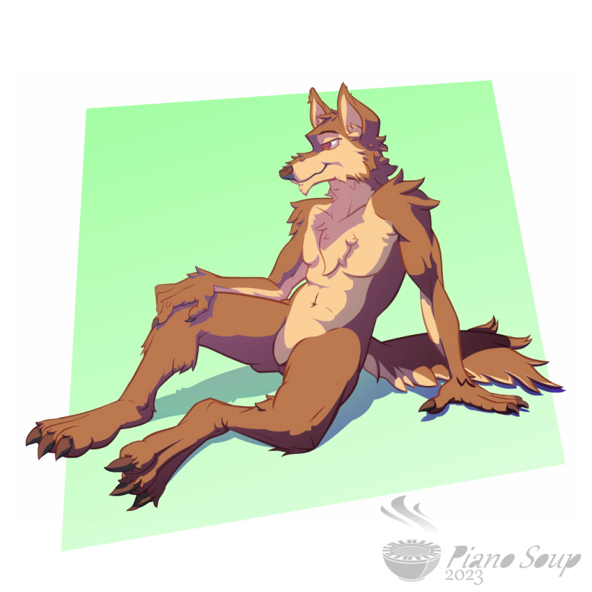 anthro canid canine canis male mammal pianosoup portrait rafael_belmont sitting solo wolf