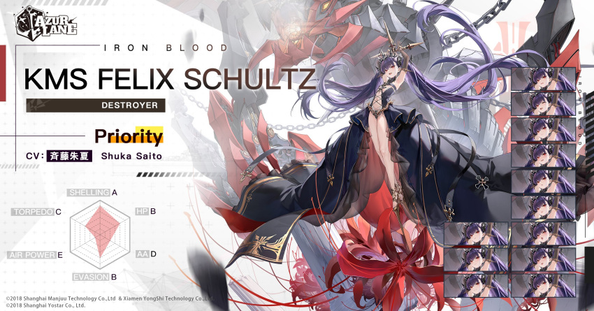 1girl azur_lane breasts commentary copyright_name expression_chart felix_schultz_(azur_lane) flower highres long_hair navel official_art one_eye_closed open_mouth red_eyes rigging second-party_source small_breasts smile toes twintails underboob