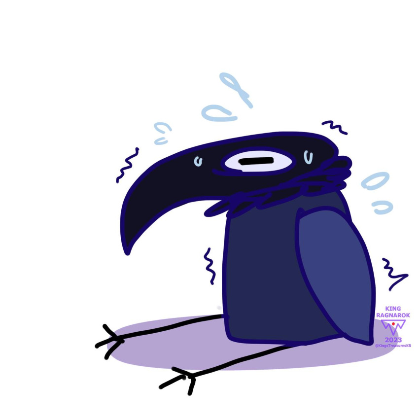 anthro artfight artfight2023 avian bird blue corvid digital_media_(artwork) freelance furry furryart furryfandom hi_res invalid_tag kingstreasures oscine passerine silly sketch