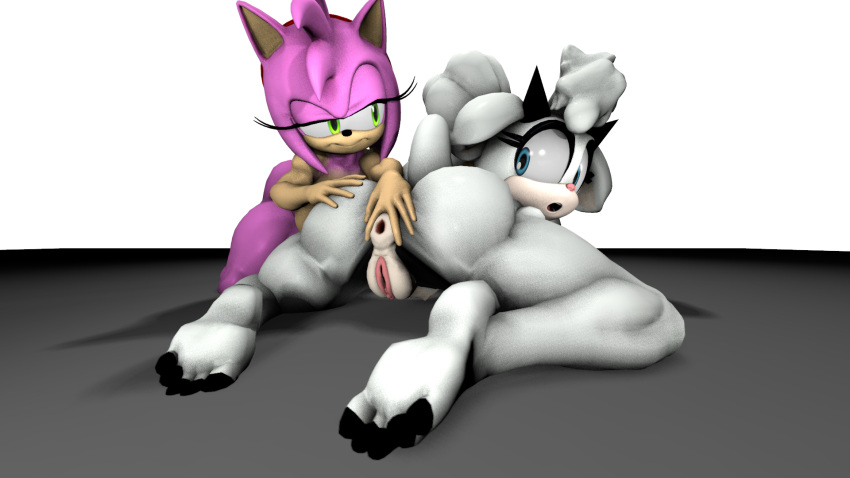 3d_(artwork) accessory all_fours amy_rose anthro anus big_butt blue_eyes bovid butt caprine digital_media_(artwork) duo eulipotyphlan female fur genitals green_eyes grin hair_accessory hairband half-closed_eyes hand_on_butt hedgehog hi_res horn idw_publishing lanolin_the_sheep_(sonic) looking_back mammal multicolored_body narrowed_eyes nude on_ground pink_body potatermino_(artist) pussy sega sheep simple_background smile sonic_the_hedgehog_(comics) sonic_the_hedgehog_(idw) sonic_the_hedgehog_(series) tan_body two_tone_body white_background white_body white_fur white_wool wool_(fur)