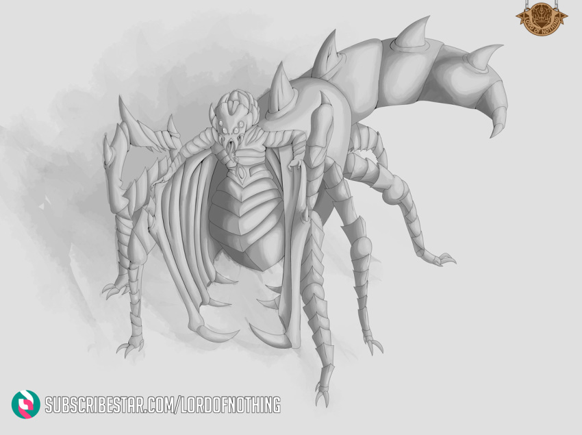 arachnid arthropod dragon dungeons_and_dragons greyscale hasbro horn hybrid long_tongue lordofnothin1 mandibles membrane_(anatomy) membranous_wings monochrome monster multi_eye pathfinder spider spines tongue wings wizards_of_the_coast