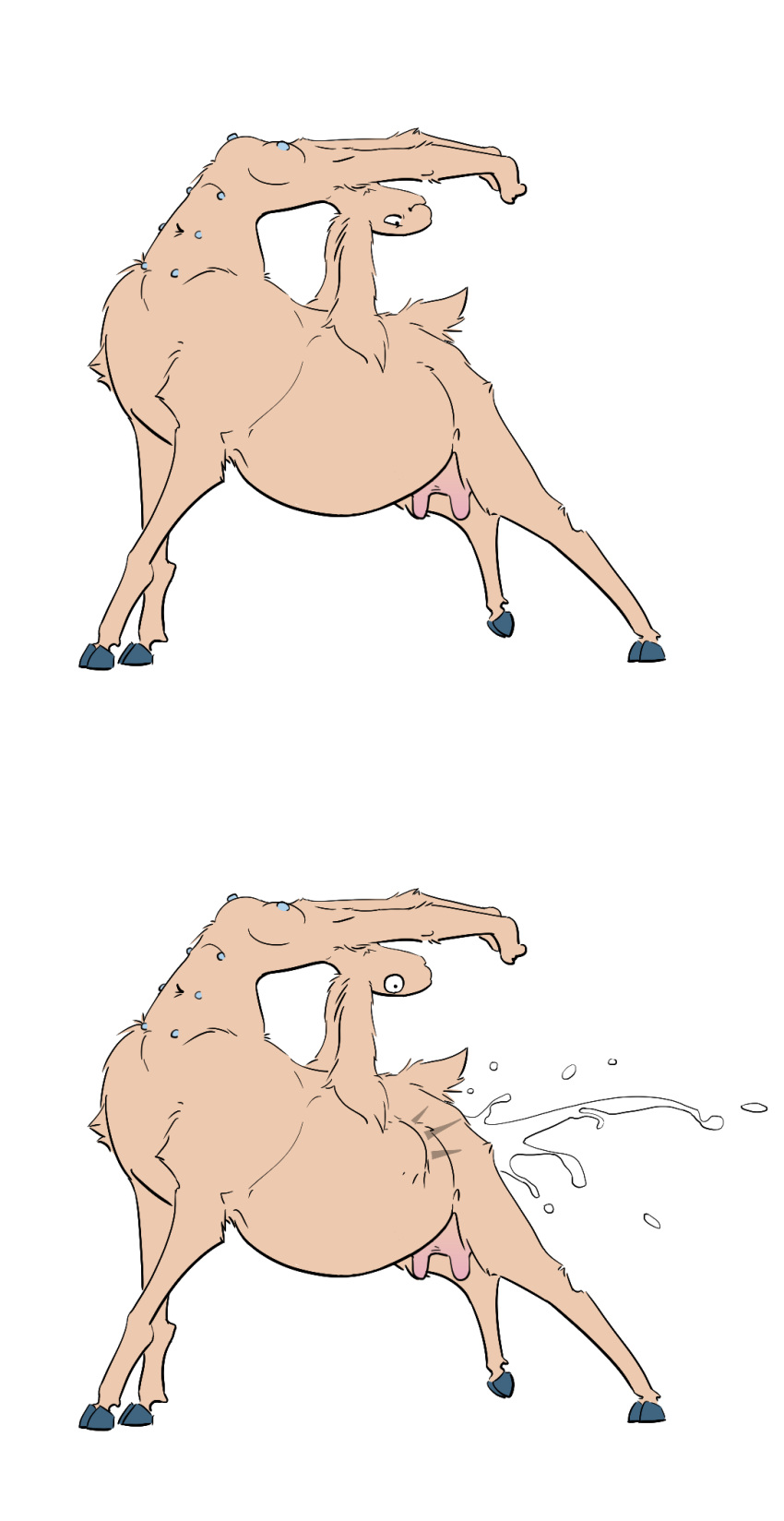 bovid bovid_taur breasts caprine caprine_taur causationcorrelation female floppy_ears fur gertrude_vick goat goat_taur hi_res hooves mammal mammal_taur multi_nipple nipples pregnant pregnant_female pregnant_taur quadruped simple_background solo tail taur teats water_break white_background