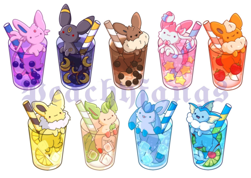 ambiguous_gender apricot_fur beverage black_body black_fur blue_body blue_fur blueberry_(fruit) bow_(feature) brown_body brown_fur bubble_tea cherry chibi container cup dot_eyes drinking_glass eevee eeveelution espeon feral fin flareon food fruit fur game_freak generation_1_pokemon generation_2_pokemon generation_4_pokemon generation_6_pokemon gills glaceon glass glass_container glass_cup group hi_res ice ice_cube jolteon leaf_ears leafeon lemon lime moon neck_tuft nintendo orange_body orange_fur peachyfangs pink_body pink_fur plant pokemon pokemon_(species) purple_body purple_fur star straw strawberry striped_straw sylveon tan_body tan_fur tapioca_balls tea tuft umbreon usagimimi10 vaporeon white_body white_fur yellow_body yellow_fur