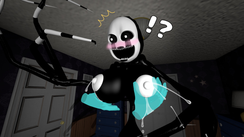 ?! breast_massage breasts duo five_nights_at_freddy's five_nights_at_freddy's_2 five_nights_at_freddy's_4 hi_res human intersex intersex/male male mammal milk nightmarionne_(fnaf) scottgames vr_hand yuuki_momofox_(artist)